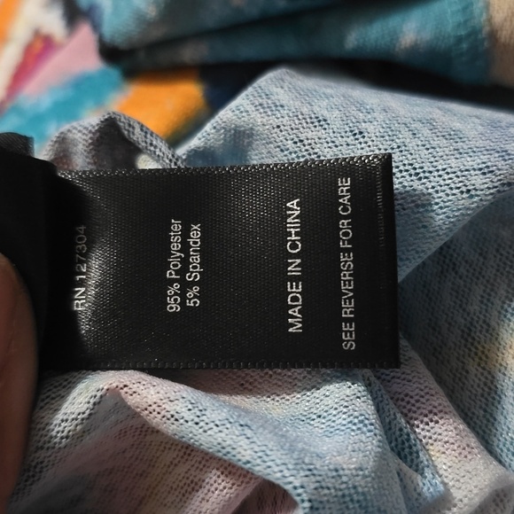 Ali Miles Colorful Abstract Patterned Cardigan Sheer Women's  Open Front Medium - Picture 7 of 7